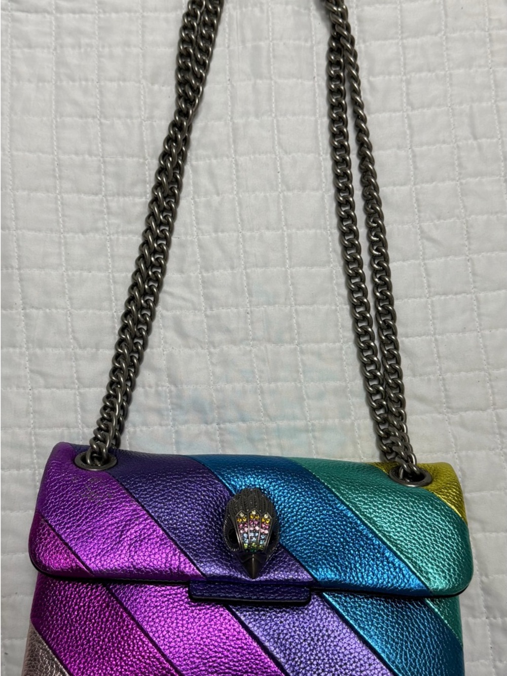Kurt Geiger London Rainbow Metallic Kensington Chain Shoulder Bag